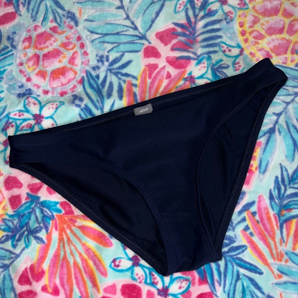AERIE Navy Bathing Suit Bottom in Size Small